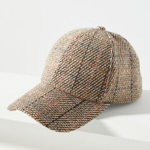 Tweed Anthropologie baseball cap.